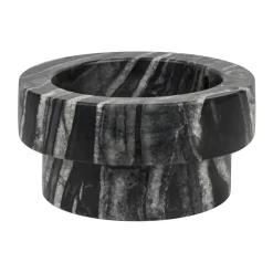 Marble candle holder for block candle 5 cm, Black-Grey