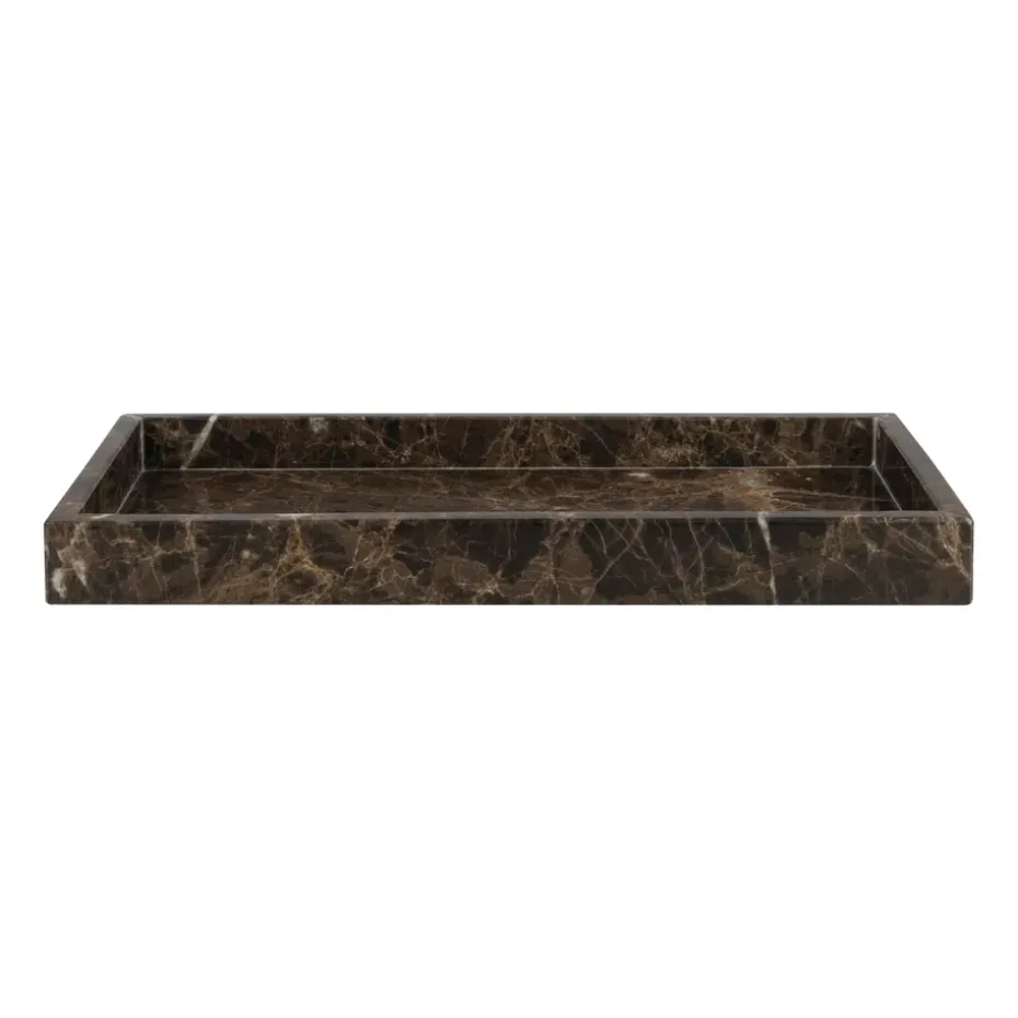 Marble decorative tray 16x31 cm, Brown
