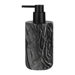Marble soap dispenser 17.5 cm, Black-Grey
