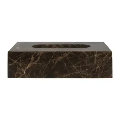 Marble tissue box 14x25.5 cm, Brown