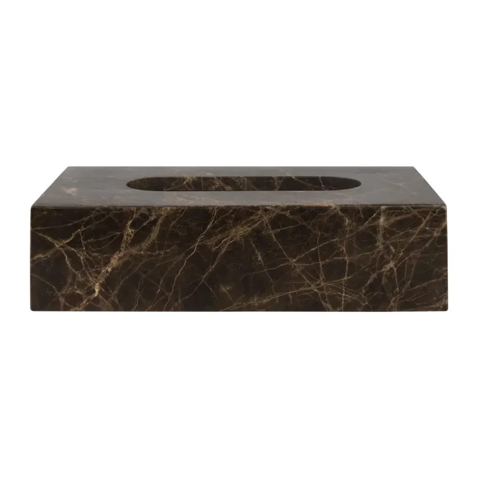 Marble tissue box 14x25.5 cm, Brown