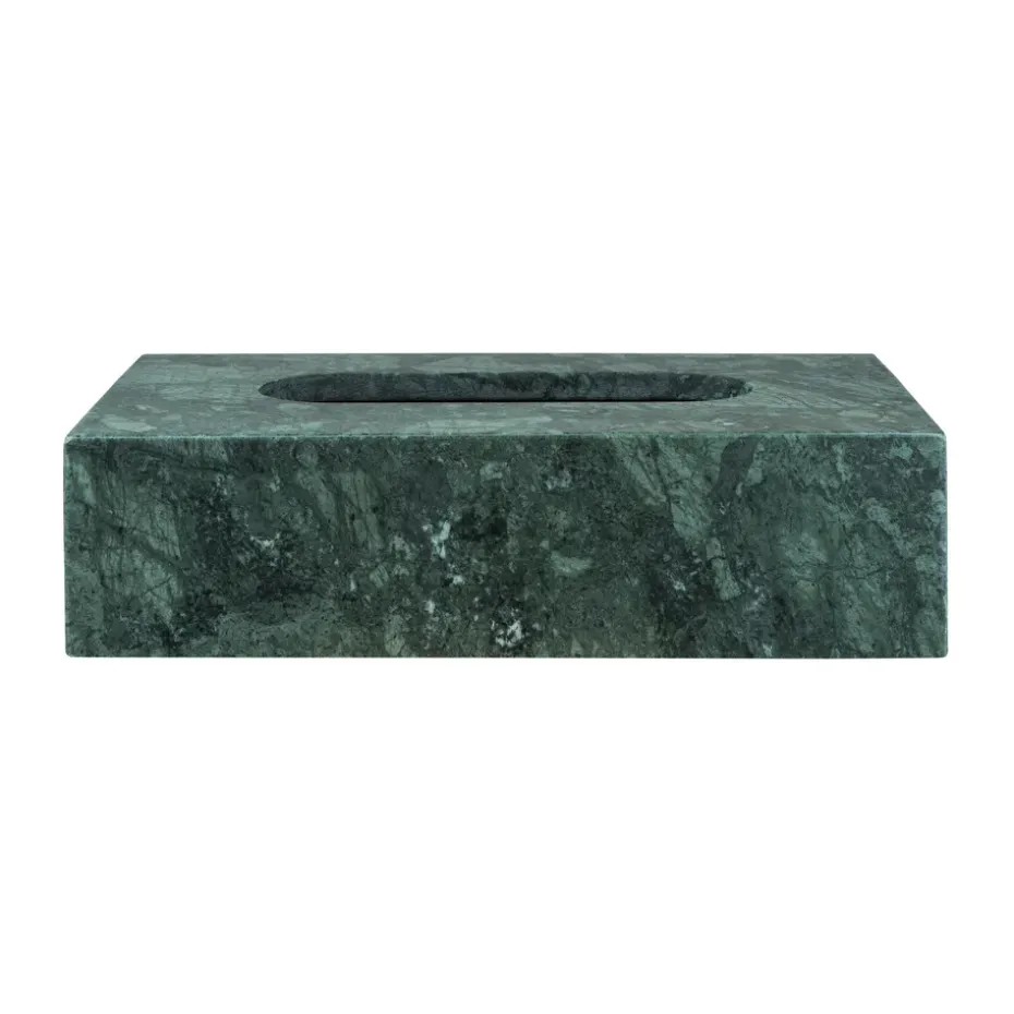 Marble tissue box 14x25.5 cm, Dark forest