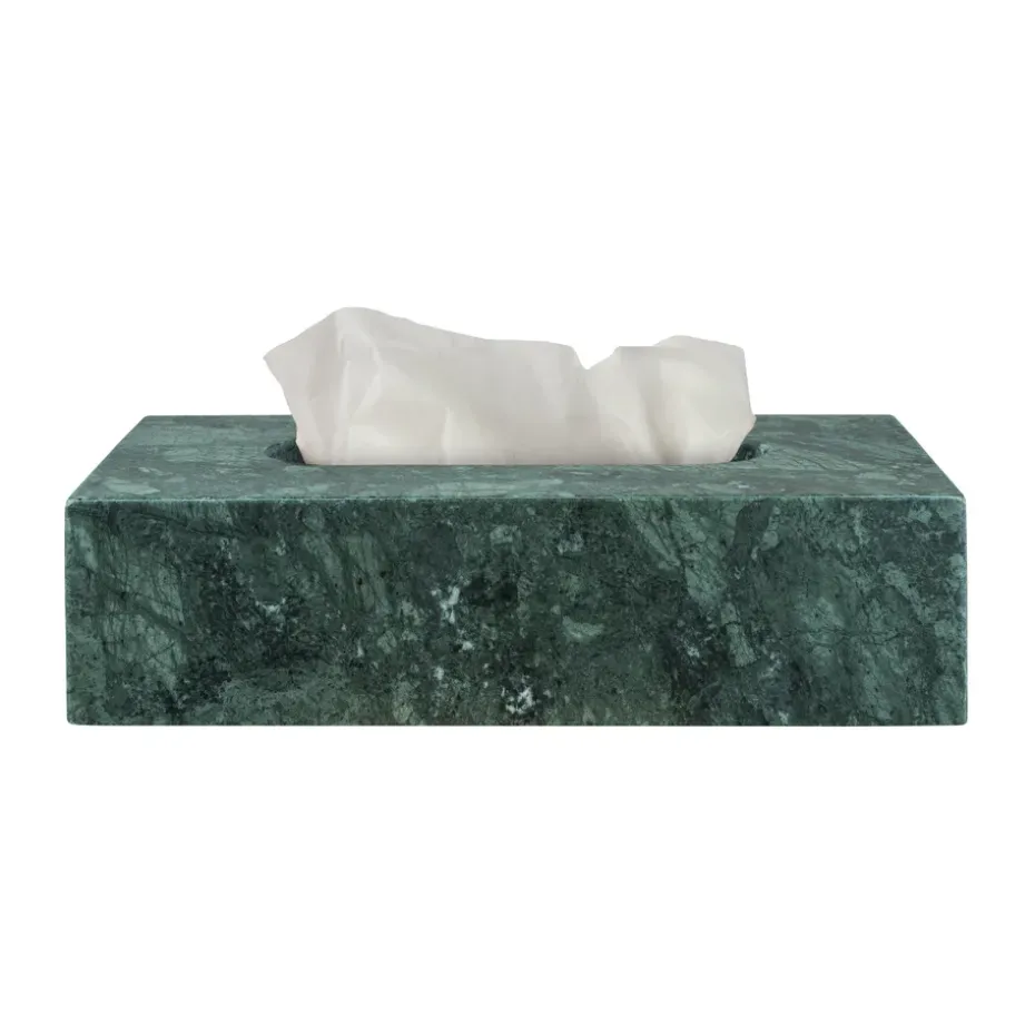 Marble tissue box 14x25.5 cm, Dark forest