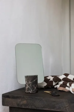 Marble vanity mirror, Brown, 30 cm