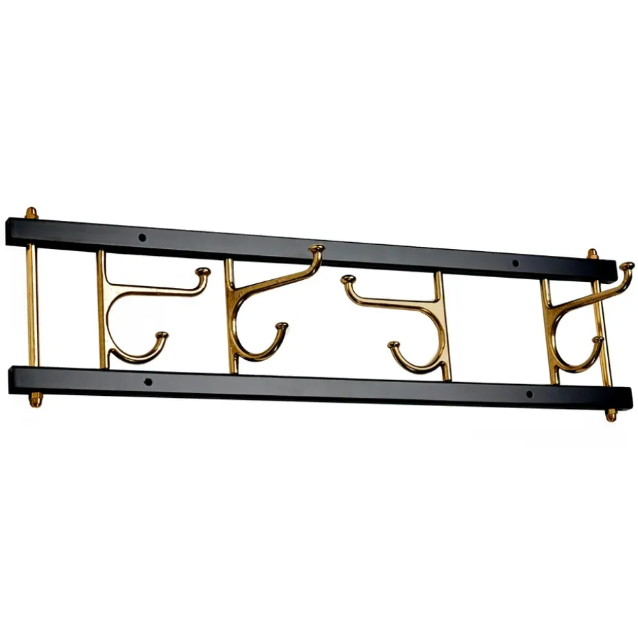 Maxi 4 Dekorativ hook rail, black-brass