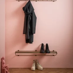 Maze shoe shelf L, brass