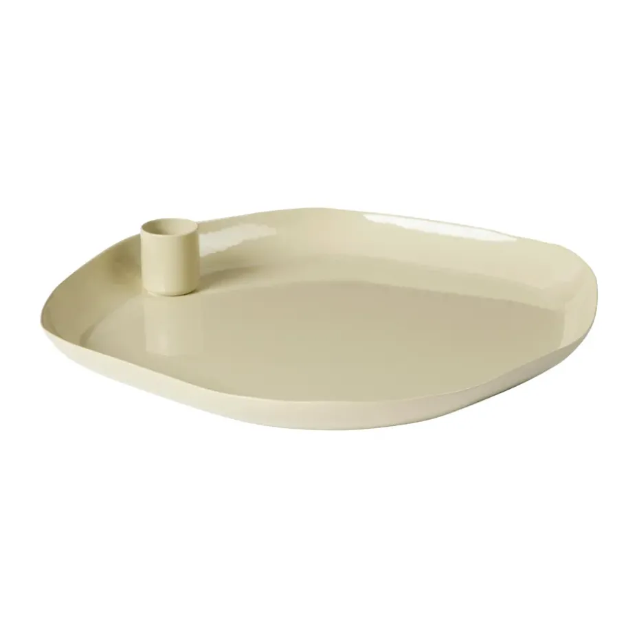 Mie candle holder large, Castle beige