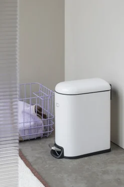 Mini-Walther pedal bin 5 L, Off-white