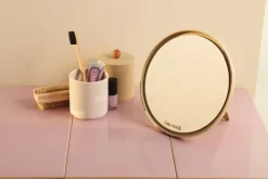 Mirror Mirror table mirror Ø21 cm, Beige