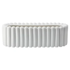 Mist flower pot oval, White