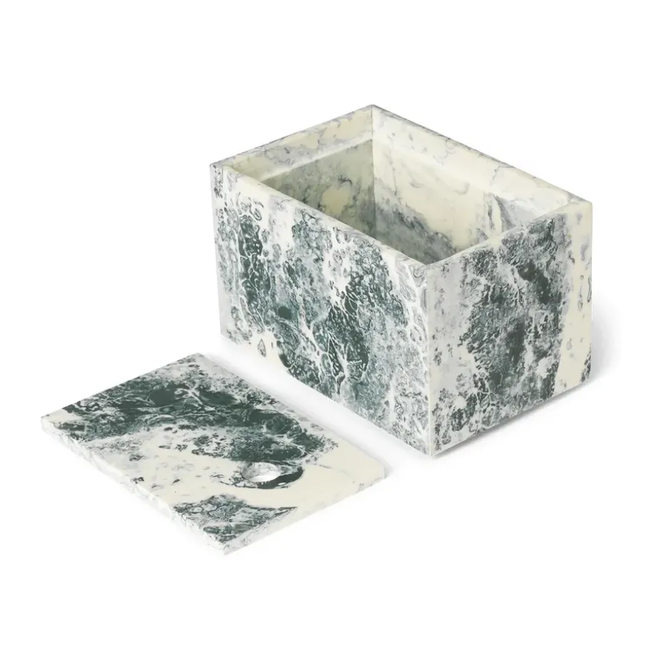 Mist storage box 10x15 cm, Emerald-off white