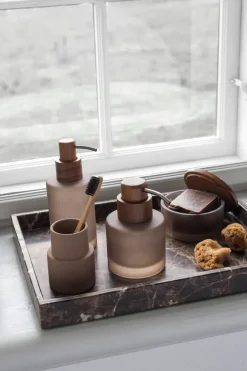 Modest soap dispenser tall, Walnut