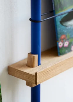 Moebe magazine rack, Oak-blue