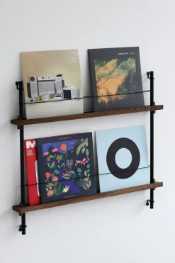 Moebe magazine rack, Smoked oak-green