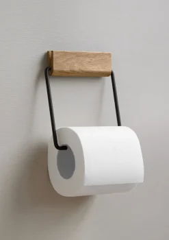 Moebe toilet paper holder, Oak-black