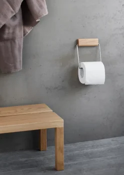 Moebe toilet paper holder, Oak-steel