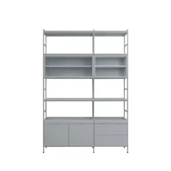 Molto High shelving system, Grey, 2 sections