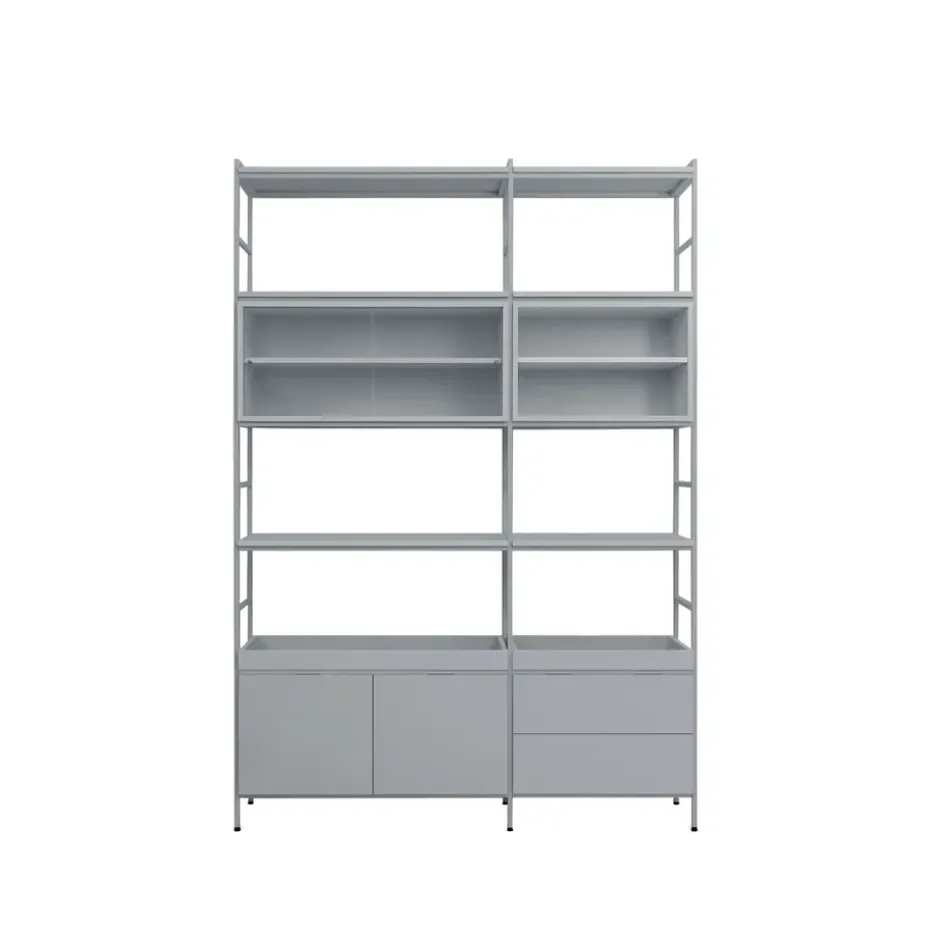 Molto High shelving system, Grey, 2 sections