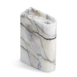 Monolith candle holder medium, Mixed white marble
