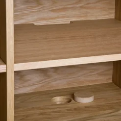 Moodi 180 side table, Orange/white, oak structure