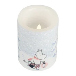 Moomin block candle LED 10 cm, Let it snow