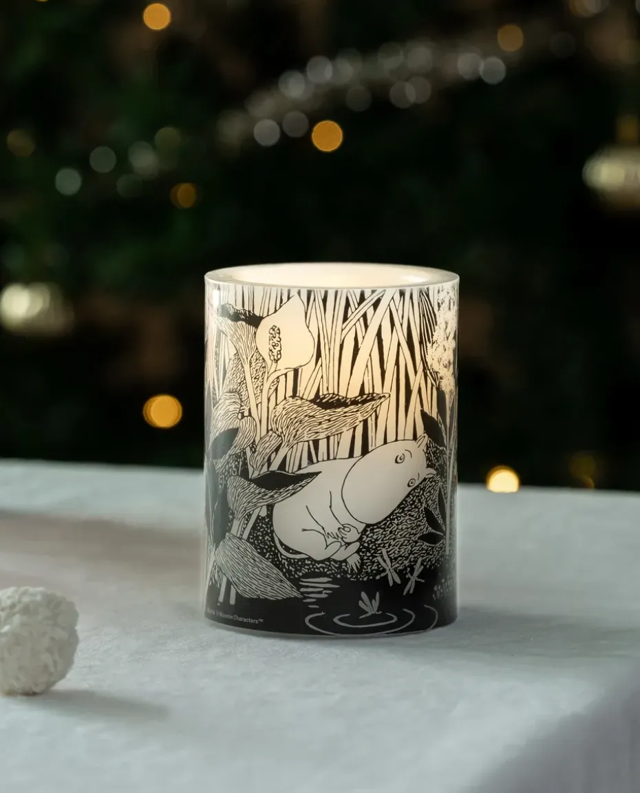 Moomin block candle LED 10 cm, The pond