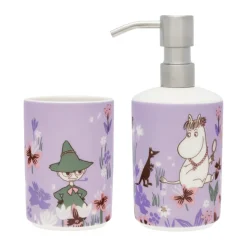Moomin soap dispenser and toothbrush holder, Flower garden