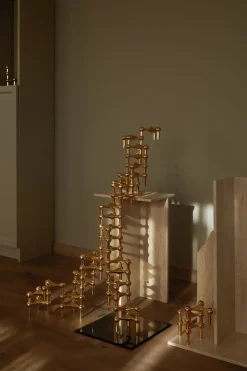 Nagel candle holder, brass