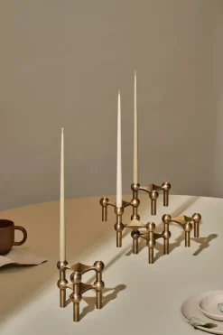 Nagel candle holder, Bronzed brass