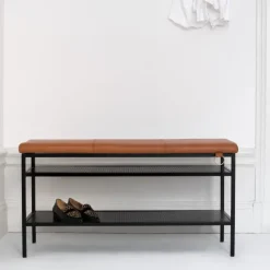 Nancy shoe shelf, Black-Cognac