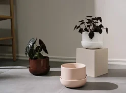 Nappula flower pot with saucer Ø17 cm h13 cm, Beige