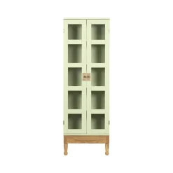 National Geographic bookcase, Light green-oak base-brass