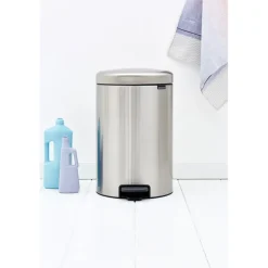 New Icon pedal bin 20 liter, Matt steel fingerprint proof