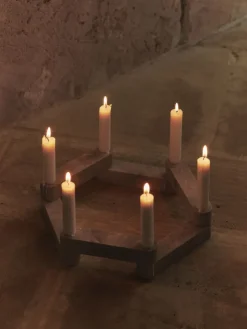 Newel module candlestick 6 piecesn, Travertine