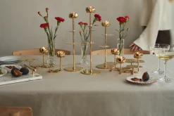 Ninfea Alta candlestick 40 cm, Brass