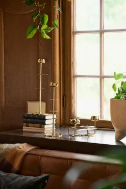 Ninfea Alta candlestick 35 cm, Brass