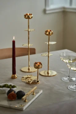 Ninfea Alta candlestick 30 cm, Brass