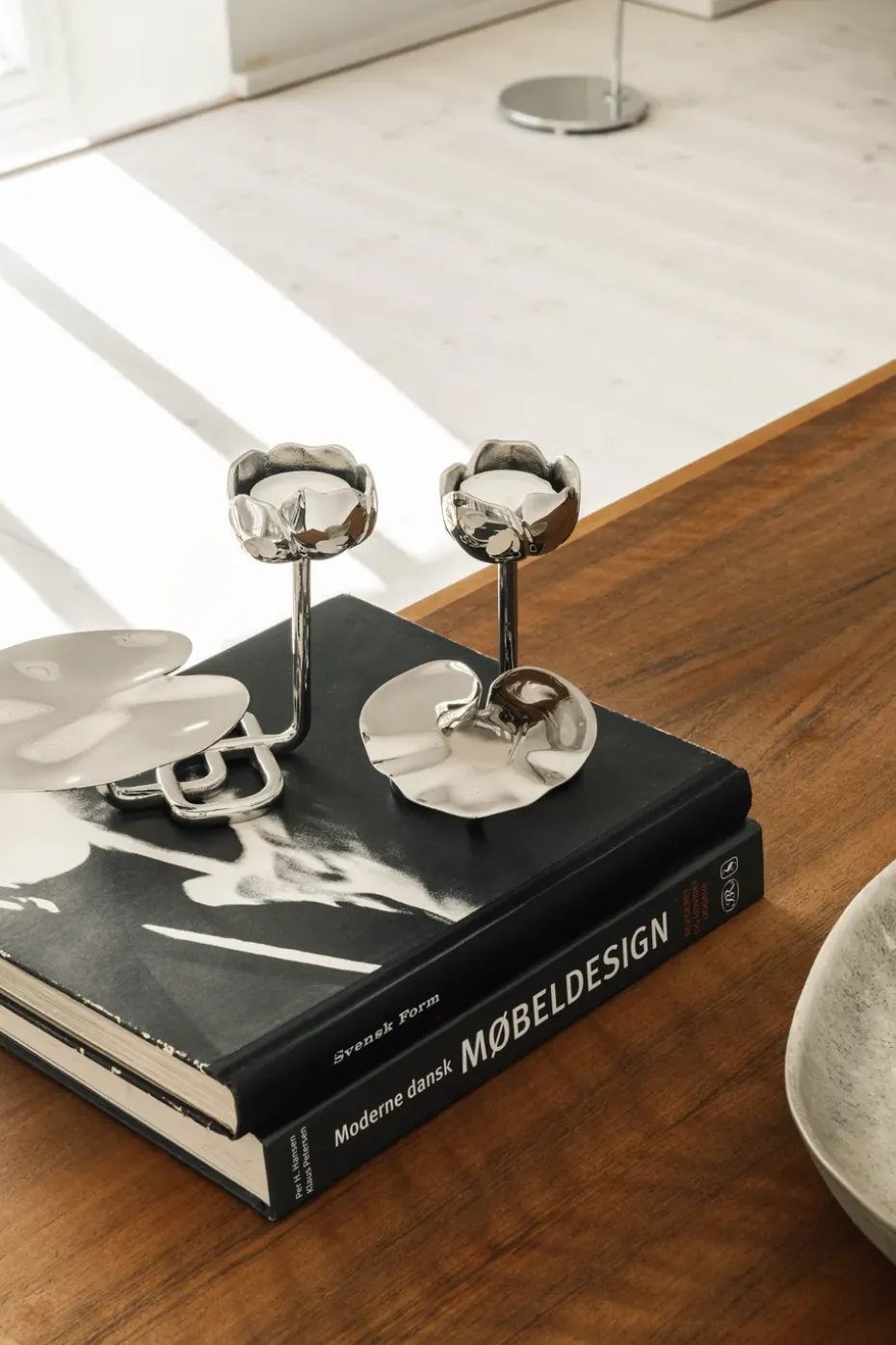Ninfea No.1 candlestick, Nickel-plated brass