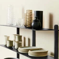 Nivo shelf D large, Dark-stained ash-black