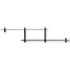 Nivo shelf H, Dark-stained ash-black