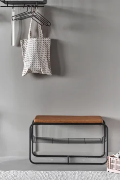 Nod bench/shoe rack 80x36x42 cm, Black