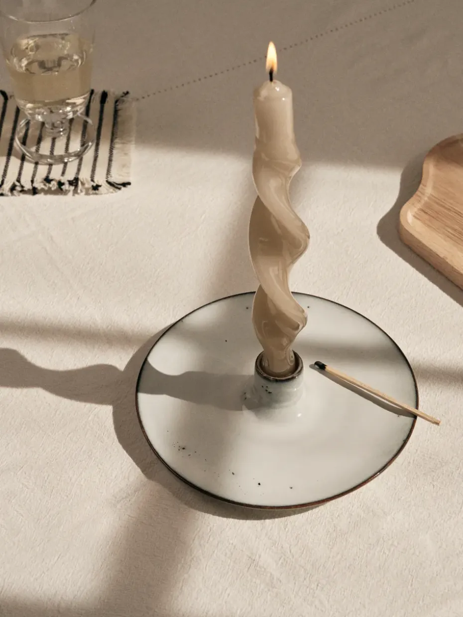 Nordic Sand candlestick, Ø18 cm