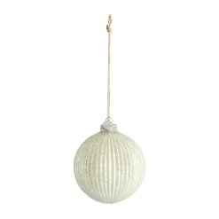 Norille Christmas bauble Ø11 cm, Off white, ribbed