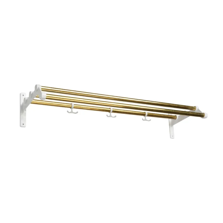 Nostalgi 291 hat shelf, Brass, white