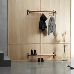Nostalgi 291 hat shelf, Walnut, white