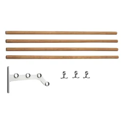 Nostalgi 291 inbuilt hat rack 100 cm, Bamboo-aluminium