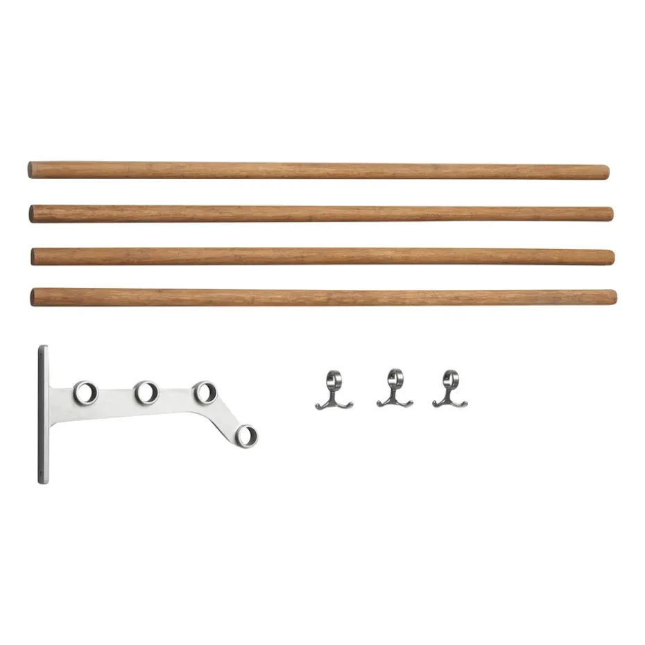 Nostalgi 291 inbuilt hat rack 100 cm, Bamboo-aluminium