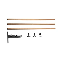 Nostalgi add-on shoe or hat shelf, Oak, black stand