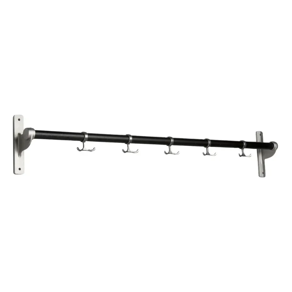 Nostalgi hook 100 cm, Black oiled oak-aluminum
