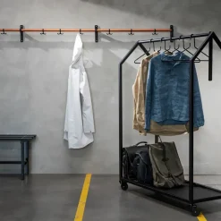 Nostalgi Hook rack, Walnut, white stand